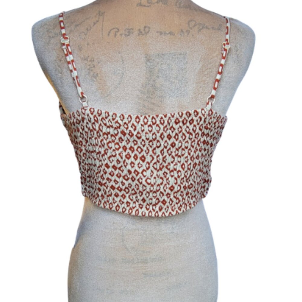Sienna Sky Handkerchief-Cut Smocked Cropped Tank, Size L - Picture 3 of 8